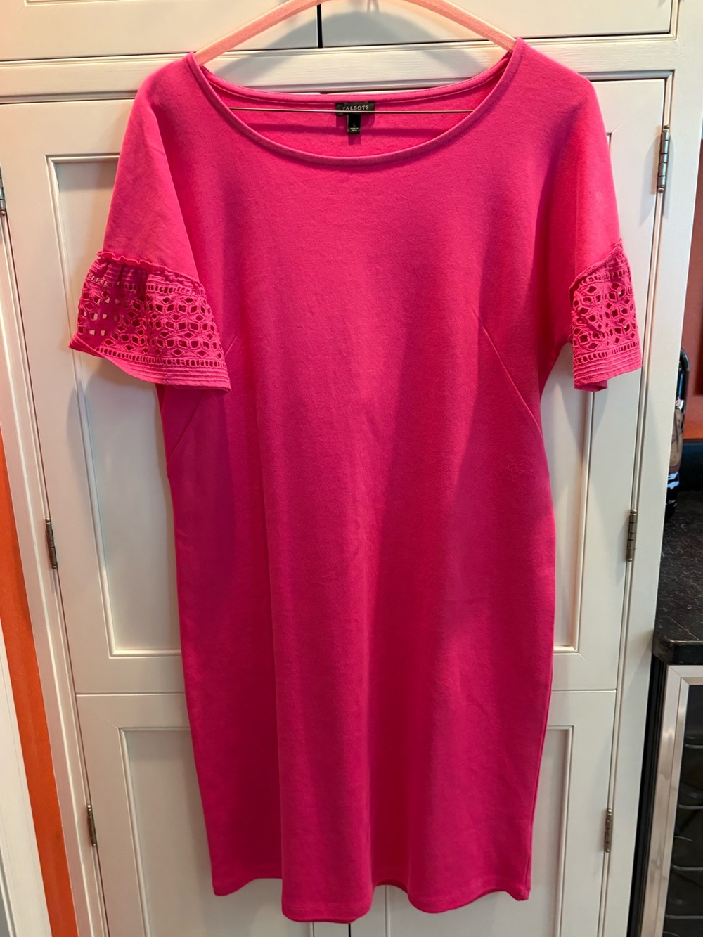 Talbots Hot Pink Scoop Neck Shift Dress